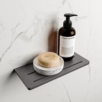 EASY Étagère de douche 31cm solid surface couleur Dark Grey.
