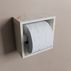 EASY Toilettenpapierhalter CUBE 160 solid surface 16x8,6cm color Frappe. Geeignet für Einbau und Aufbau.