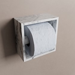 EASY Toilettenpapierhalter CUBE 160 solid surface 16x8,6cm color Glace. Geeignet für Einbau und Aufbau.
