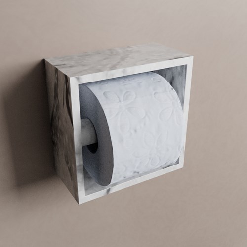 EASY Porte-papier toilette CUBE 160 solid surface 16x8,6cm couleur Glace. Adapté pour une installation encastrée ou en saillie.