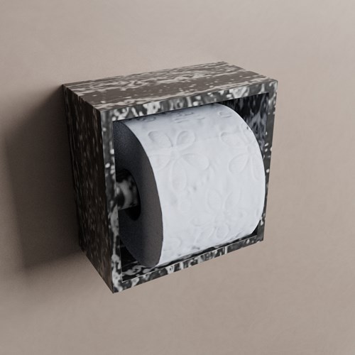 Easy Toiletrolhouder CUBE 160 solid surface 16x8,6cm kleur Lava. Geschikt voor op en inbouw.