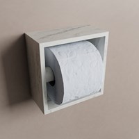EASY Porte-papier toilette CUBE 160 solid surface 16x8,6cm couleur Opalo. Adapté pour une installation encastrée ou en saillie.