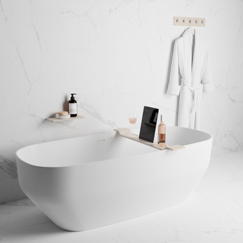 EASY Mensola doccia 31cm solid surface colore Linen.-3