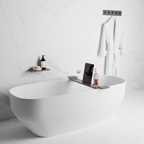 EASY Étagère de douche 31cm solid surface couleur Dark Grey.-3