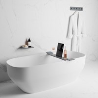 EASY Bath shelf 86cm solid surface color Plata.-3
