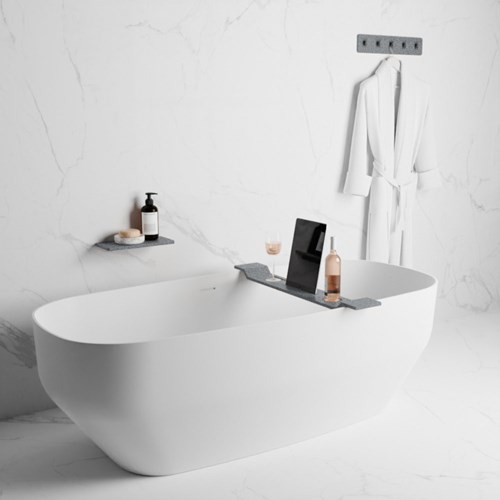 EASY Bath shelf 86cm solid surface color Plata.-3