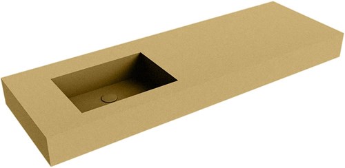 EDGE Oro vrijhangende wastafel 141cm. Positie wasbak Links rand 12cm. 