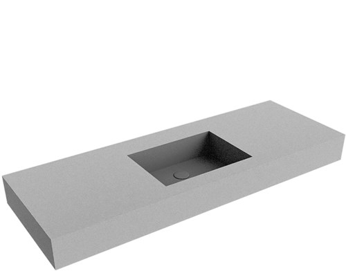 EDGE Plata vrijhangende wastafel 131cm. Positie wasbak Midden rand 12cm. 