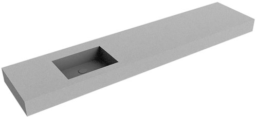 EDGE Plata vrijhangende wastafel 211cm. Positie wasbak Links rand 12cm. 