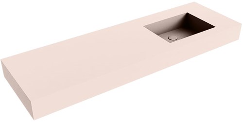 EDGE Rosee vrijhangende wastafel 150cm. Positie wasbak Rechts rand 12cm. 