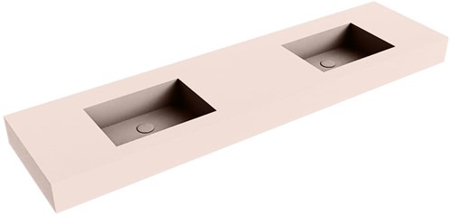 EDGE Rosee vrijhangende wastafel 181cm. Positie wasbak Dubbel rand 12cm. 