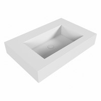 EDGE Talc Lavabo mural solid surface 71cm. Position lavabo Centrée rebord 12cm.