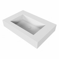 EDGE Talc vrijhangende wastafel 71cm. Positie wasbak Midden rand 12cm. -3
