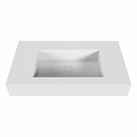 EDGE Talc Lavabo suspendido de solid surface 80cm. Posición del fregadero Centro borde de 12cm de alto.-2