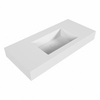 EDGE Talc Lavabo sospeso à parete solid surface 101cm. Posizione lavabo Mittig bordo 12cm.