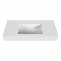 EDGE Talc Lavabo sospeso à parete solid surface 101cm. Posizione lavabo Mittig bordo 12cm.-2