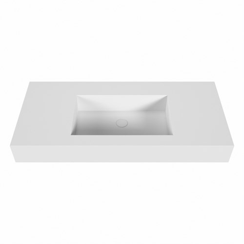 EDGE Talc Lavabo mural solid surface 101cm. Position lavabo Centrée rebord 12cm.-2