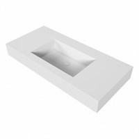 EDGE Talc Lavabo sospeso à parete solid surface 101cm. Posizione lavabo Mittig bordo 12cm.-3