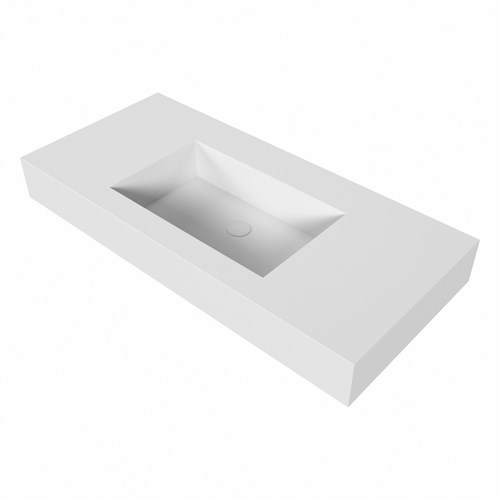 EDGE Talc Lavabo mural solid surface 101cm. Position lavabo Centrée rebord 12cm.-3
