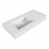 EDGE Talc Lavabo mural solid surface 100cm. Position lavabo Gauche rebord 12cm.