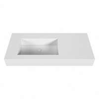 EDGE Talc Wall-Hung Basin solid surface 100cm. Position basin Left rim 12cm.-2