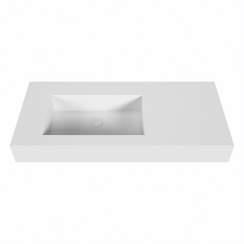 EDGE Talc Lavabo mural solid surface 100cm. Position lavabo Gauche rebord 12cm.-2