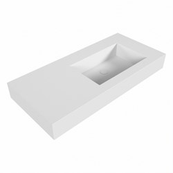 EDGE Talc Lavabo mural solid surface 100cm. Position lavabo Droite rebord 12cm.