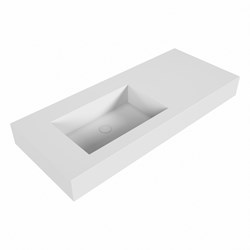 EDGE Talc Lavabo mural solid surface 111cm. Position lavabo Gauche rebord 12cm.