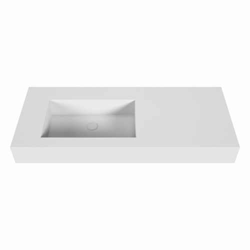 EDGE Talc Lavabo mural solid surface 111cm. Position lavabo Gauche rebord 12cm.-2