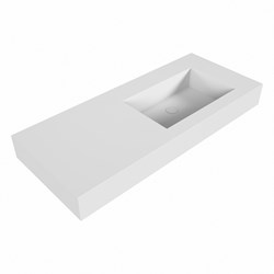 EDGE Talc Lavabo mural solid surface 110cm. Position lavabo Droite rebord 12cm.