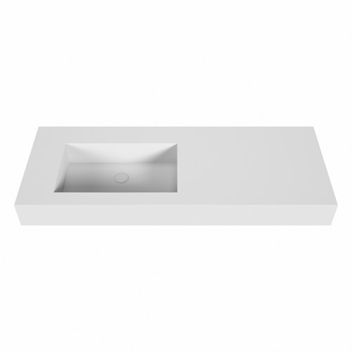 EDGE Talc Lavabo mural solid surface 120cm. Position lavabo Gauche rebord 12cm.-2