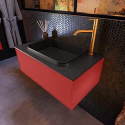 ERIN 80cm mobili da bagno Fire con 1 cassetto. Lavabo RIDGE Centro 1 trou pour robinetter colore Urban.