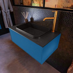 ERIN 80cm mobili da bagno Jeans con 1 cassetto. Lavabo RIDGE Centro 1 trou pour robinetter colore Urban.