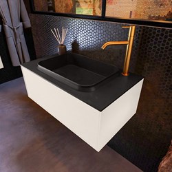 ERIN 80cm mobili da bagno Linen con 1 cassetto. Lavabo RIDGE Centro 1 trou pour robinetter colore Urban.