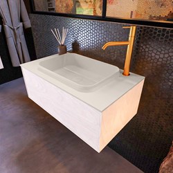 ERIN 80cm mobili da bagno Underlayment con 1 cassetto. Lavabo RIDGE Centro 1 trou pour robinetter colore Linen.