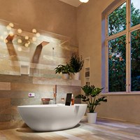 FLOAT vasca da bagno indipendente 170x80cm colore Linen / Talc.