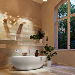 FLOAT vasca da bagno indipendente 170x80cm colore Linen / Talc.
