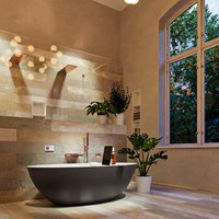 FLOAT baignoire autoportante 170x80cm couleur Dark Grey / Talc.