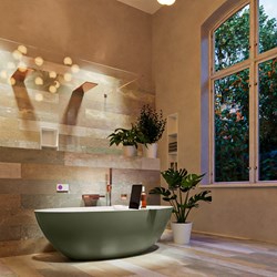 FLOAT bañera exenta solid surface 170x80cm color Army / Talc.