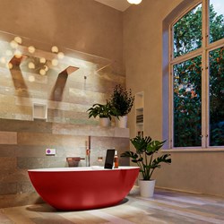 FLOAT freestanding bath 170x80cm color Fire / Talc.