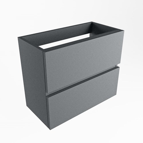 ADA toiletmeubel met 2 lades kleur Plata 60cm breed, Midden uitsparing in lade.