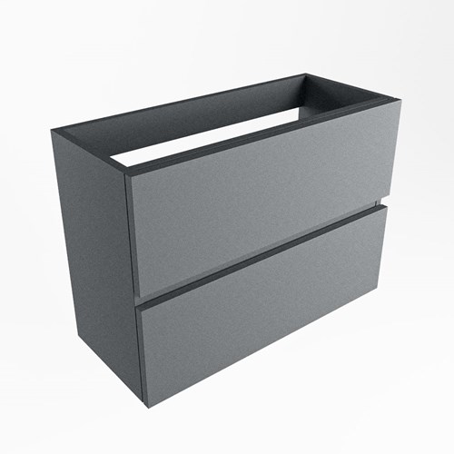 ADA toiletmeubel met 2 lades kleur Plata 70cm breed, Links uitsparing in lade.