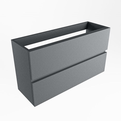 ADA toiletmeubel met 2 lades kleur Plata 90cm breed, Midden uitsparing in lade.