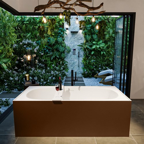 FREEZE Bañera exenta solid surface 180x85cm color Rust / Talc.