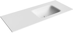 GRUNNE Talc solid surface inbouw wastafel 101cm. Positie wasbak Rechts.