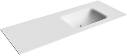 GRUNNE Talc solid surface inbouw wastafel 110cm. Positie wasbak Rechts.