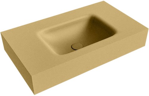 GRUNNE Oro vrijhangende wastafel 71cm. Positie wasbak Midden rand 12cm. 