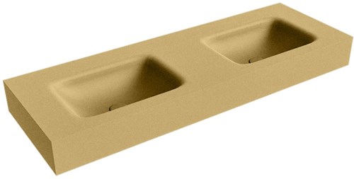 GRUNNE Oro vrijhangende wastafel 121cm. Positie wasbak Dubbel rand 12cm. 