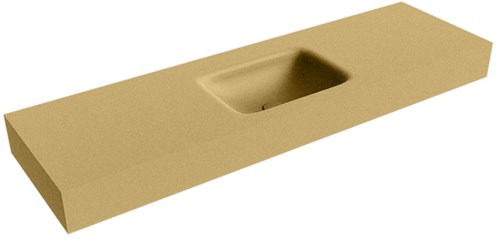 GRUNNE Oro vrijhangende wastafel 140cm. Positie wasbak Midden rand 12cm. 