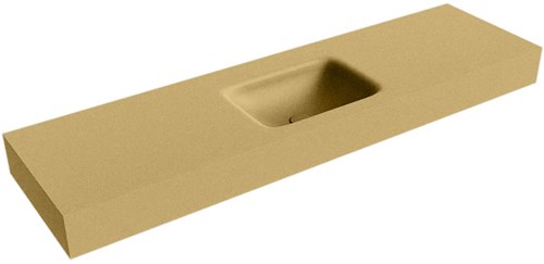 GRUNNE Oro vrijhangende wastafel 150cm. Positie wasbak Midden rand 12cm. 